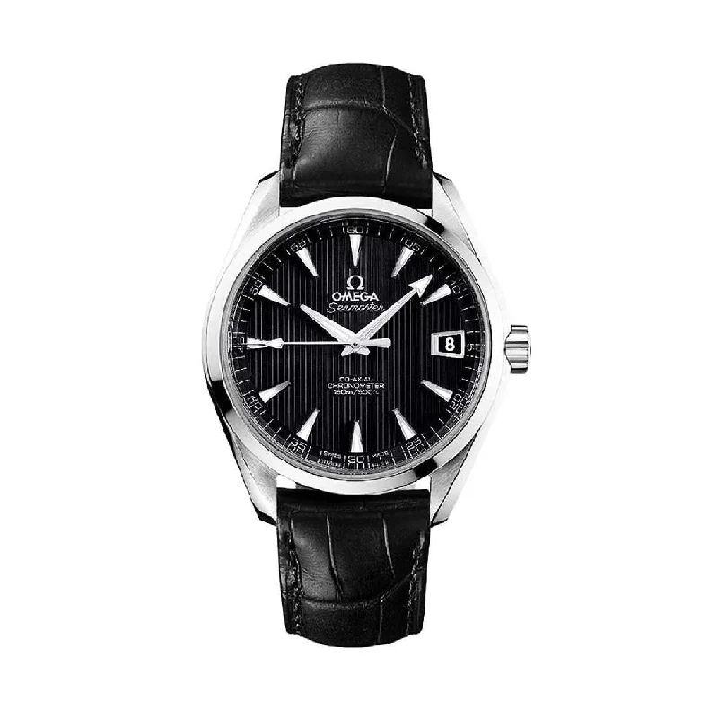 Square Dial Watches with Modern DesignOmega Men's 231.13.39.21.01.001 Seamaster Aqua Terra Black Leather Watch