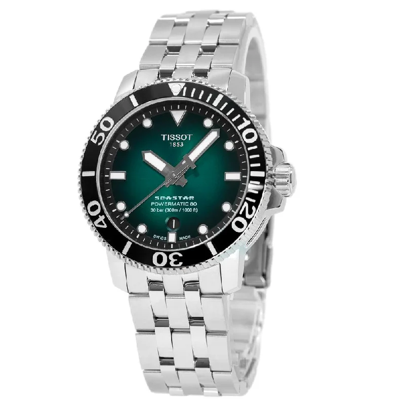 Luxury Quartz Watches with High-End MovementsTissot T120.407.11.091.01 Seastar 1000 Green Dial Watch