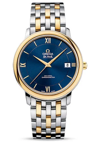 Adjustable Strap Watches for Perfect FitOmega De Ville Prestige Co-Axial Watch - 36.8 mm Steel And Yellow Gold Case - Blue Dial - 424.20.37.20.03.001