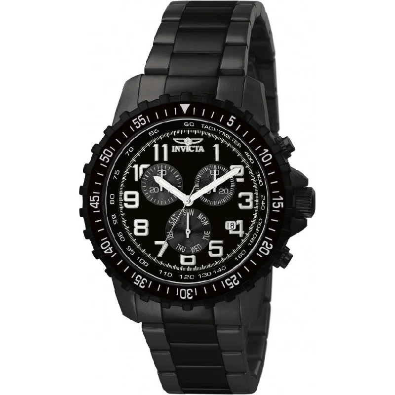 Watches with Multiple Time Zone DisplaysInvicta Specialty Quartz Chronograph Black Dial Men's Watch 1328