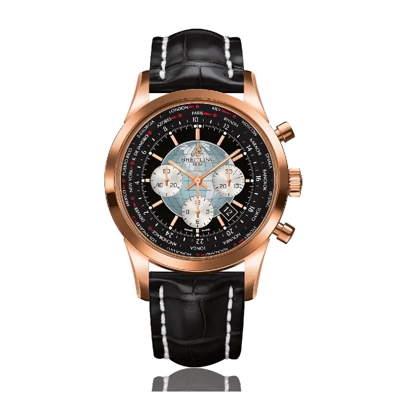 Analog-Digital Hybrid Watches for Dual FunctionalityBreitling Transocean Chronograph Unitime Red Gold / Black