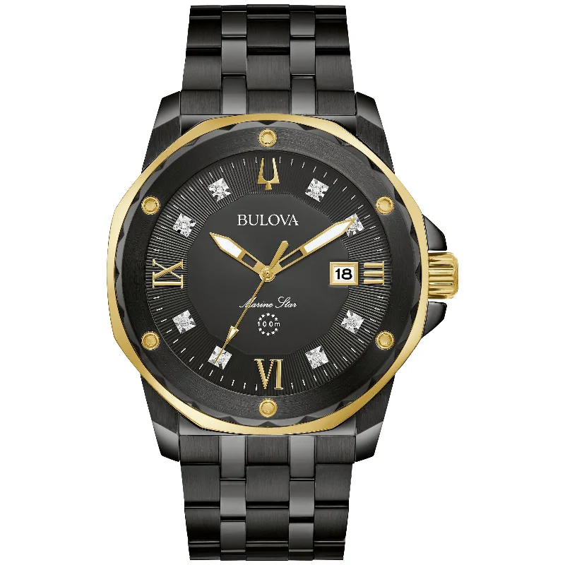 Watches with Gold Plated Cases for a Luxurious LookBulova Marine Star Collection 98D176