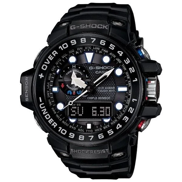 Ceramic Cased Watches with Mother-of-Pearl DialsCasio Men's GWN1000B-1AJF G-Shock Black Resin Watch