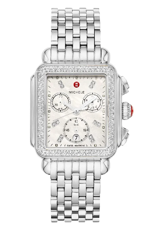 Watches with Braided Straps for a Handmade TouchMichele Deco Stainless Diamond MWW06A000775