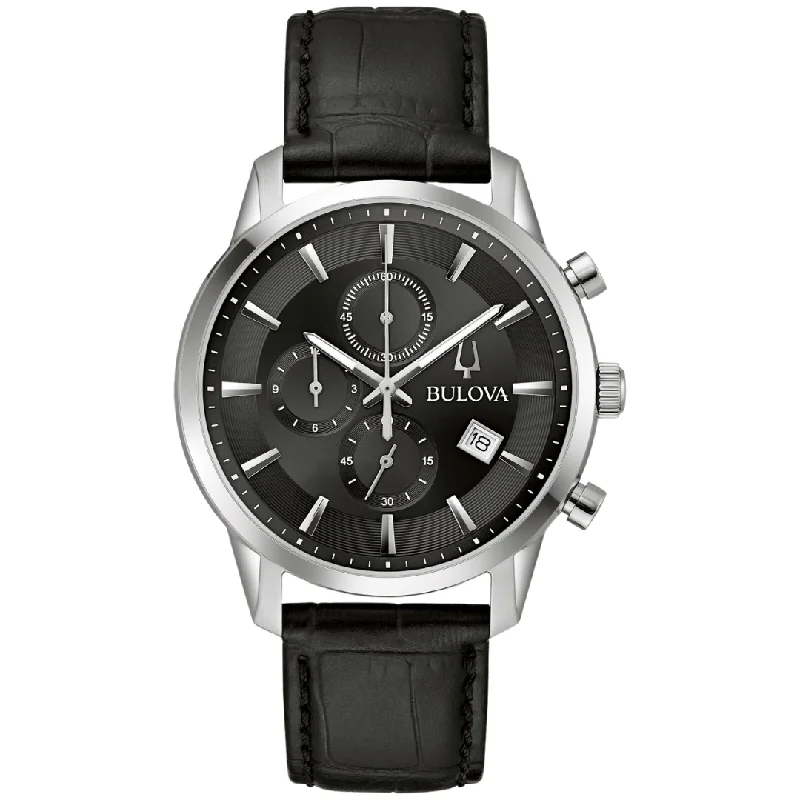 Watches with Engraved Dials for PersonalizationBulova Sutton Watch with Leather Strap