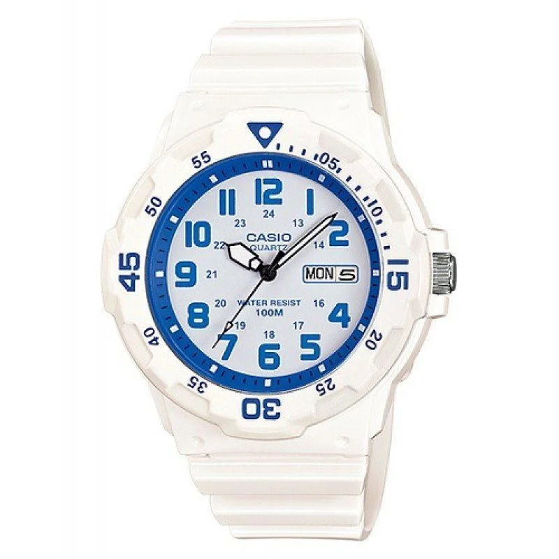 Digital Watches with Timer FunctionCasio MRW-200HC-7B2 White Resin Strap Watch for Men