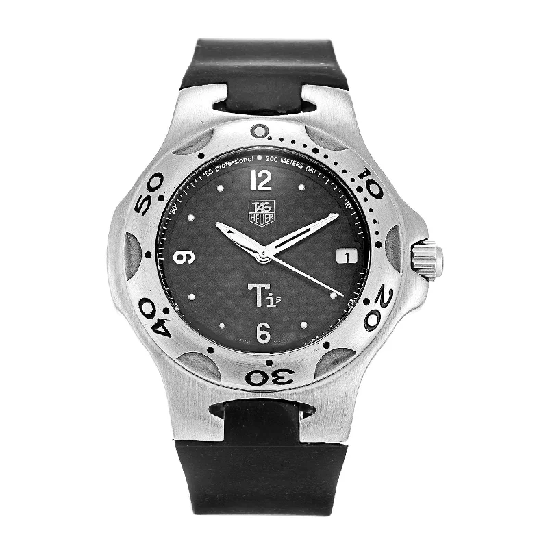 Watches with Embossed Dials for a Textured LookTag Heuer Men's WL1181.FT6000 Kirium Black Rubber Watch