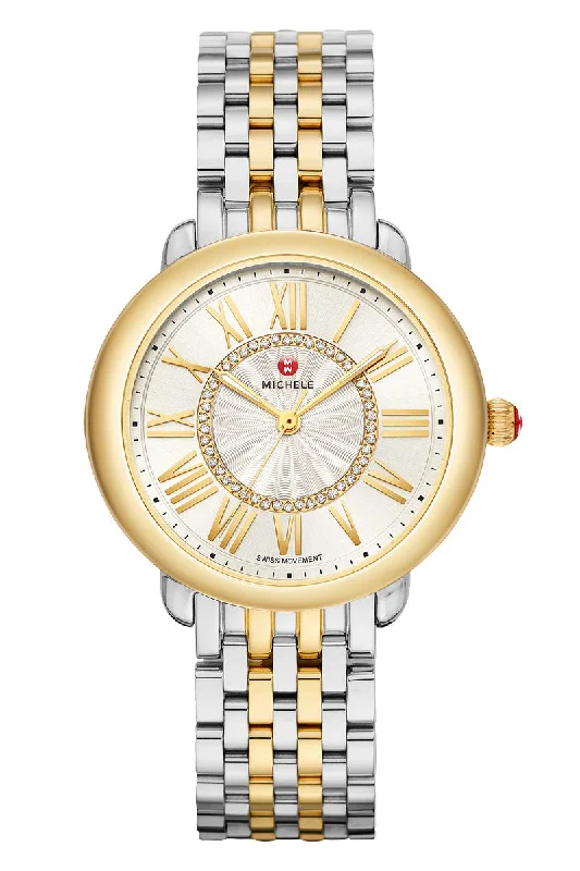 Watches with Dauphine-Style Hands for an Elegant LookMichele Serein Mid Two-Tone 18K Gold Diamond Dial MWW21B000148