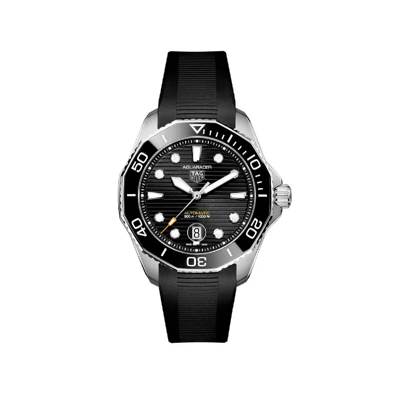 Watches with Glossy Finish Cases for a Shiny AppealTag Heuer Men's WBP201A.FT6197 Aquaracer Black Rubber Watch