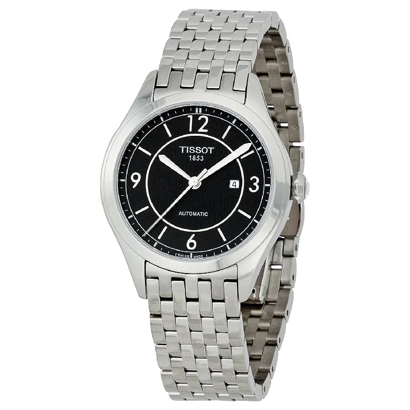 Leather Cuff Watches for a Bohemian LookTissot T-Classic Automatic Automatic Black Dial Women's Watch T0382071105701