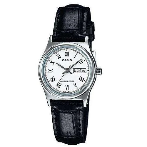 Women’s Dress Watches with Elegant StrapsCasio LTP-V006L-7B Black Leather Strap Watch for Women