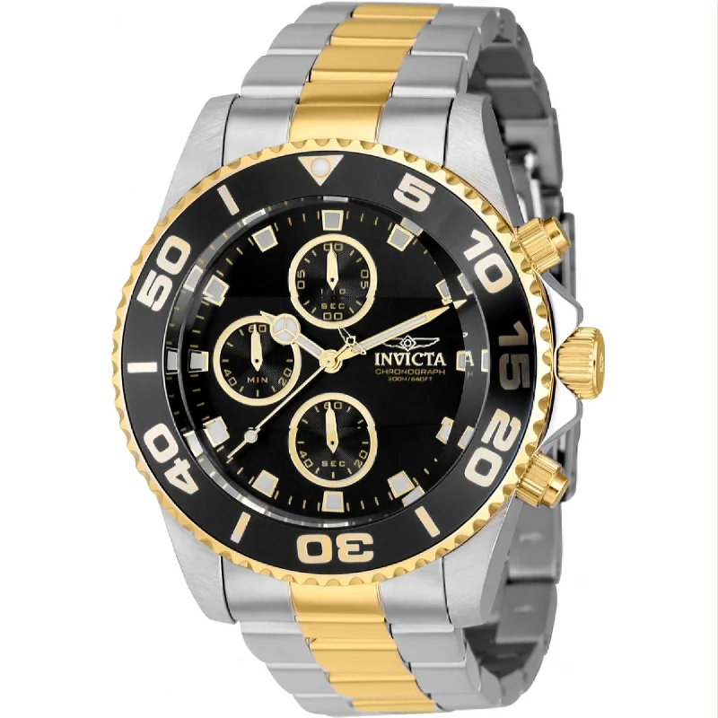 Watches with GMT FunctionInvicta  Quartz Pro Diver Black Dial Men's Watch 43407