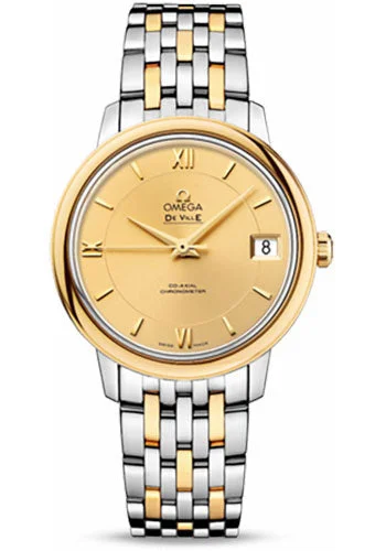 Watches with Silicone Straps for a Soft FeelOmega De Ville Prestige Co-Axial Watch - 32.7 mm Steel And Yellow Gold Case - Champagne Dial - 424.20.33.20.08.001