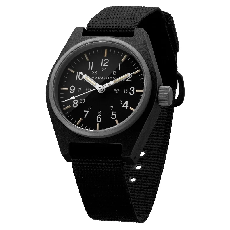 Solar-Powered Watches for Eco-Conscious UsersMarathon Black General Purpose Mechanical (GPM) - 34mm - No Government Markings Ballistic Nylon Black - WW194003BK-NGM