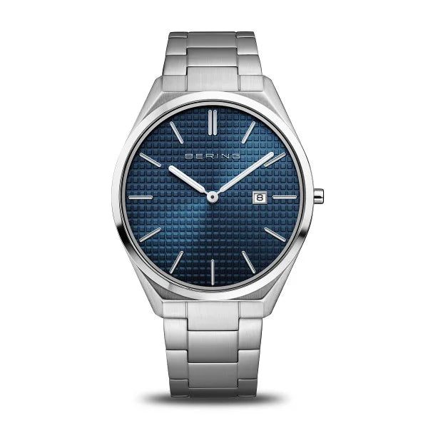 Watches with Temperature SensorBering - Blue Sunray Dial Polished Silver Link Strap