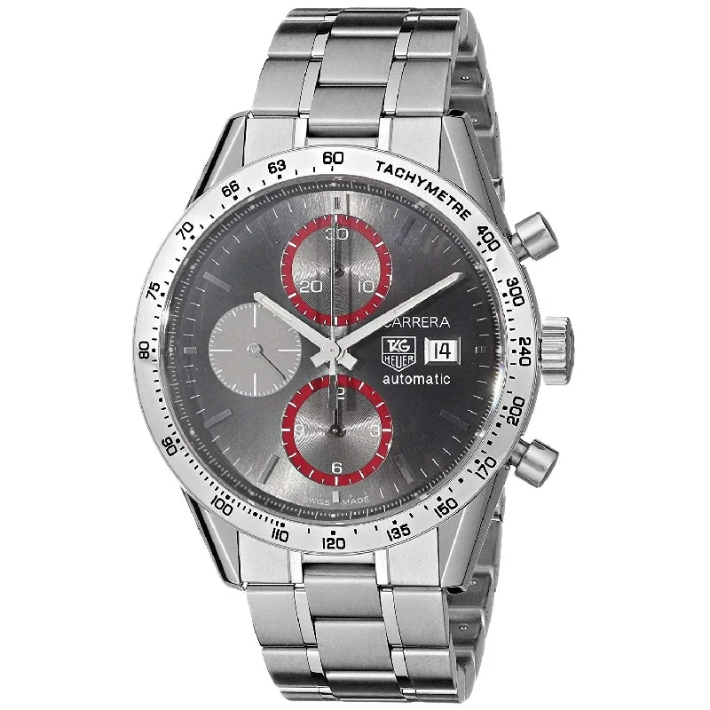 Watches with Skeletonized Hands for a Modern TwistTag Heuer Men's CV201AB.BA0794 Carrera Chronograph Stainless Steel Watch