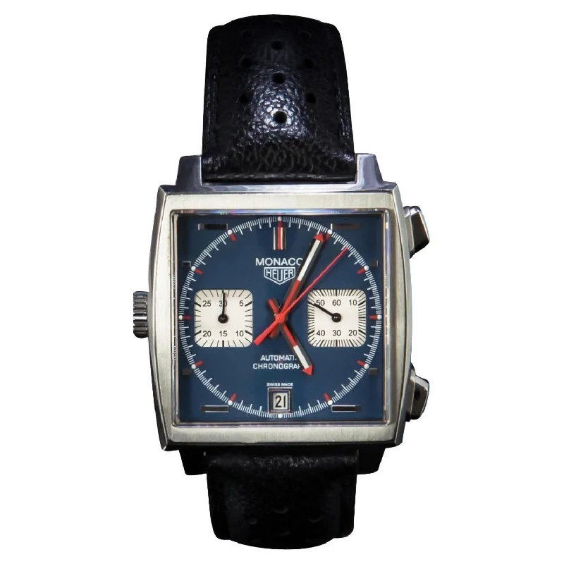 Watches with Dauphine-Style Hands for an Elegant LookTag Heuer Men's CAW211A.EB0026 Monaco Steve McQueen Chronograph Black Leather Watch