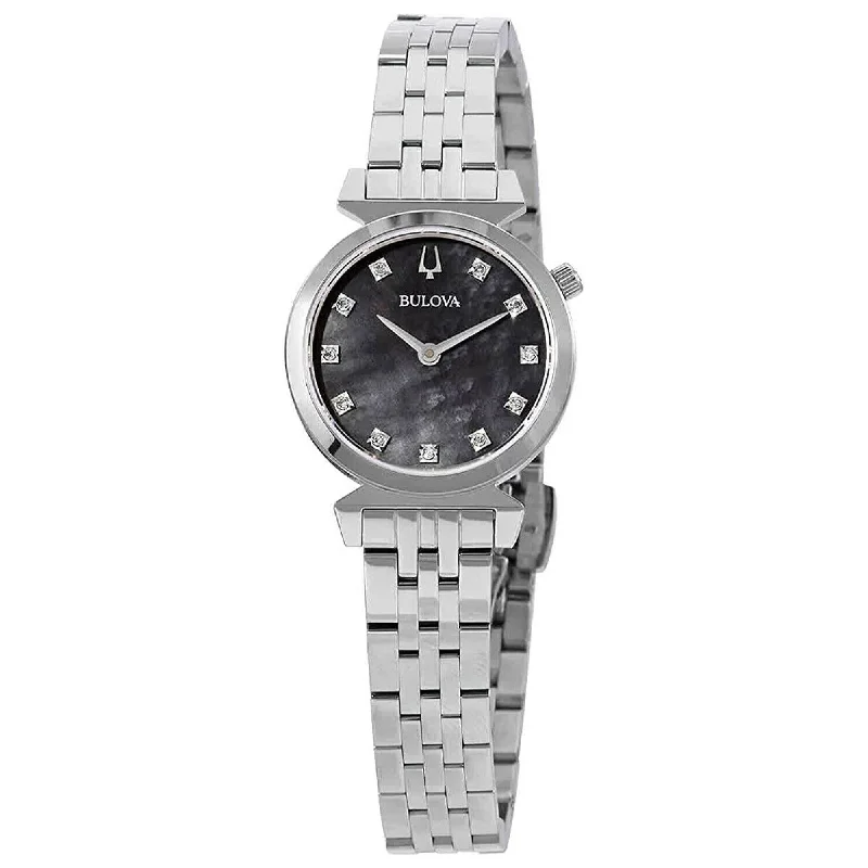 Diamond-Encrusted Luxury Watches for Special OccasionsBulova Regatta Quartz Diamonds Black Dial women's Watch 96P221