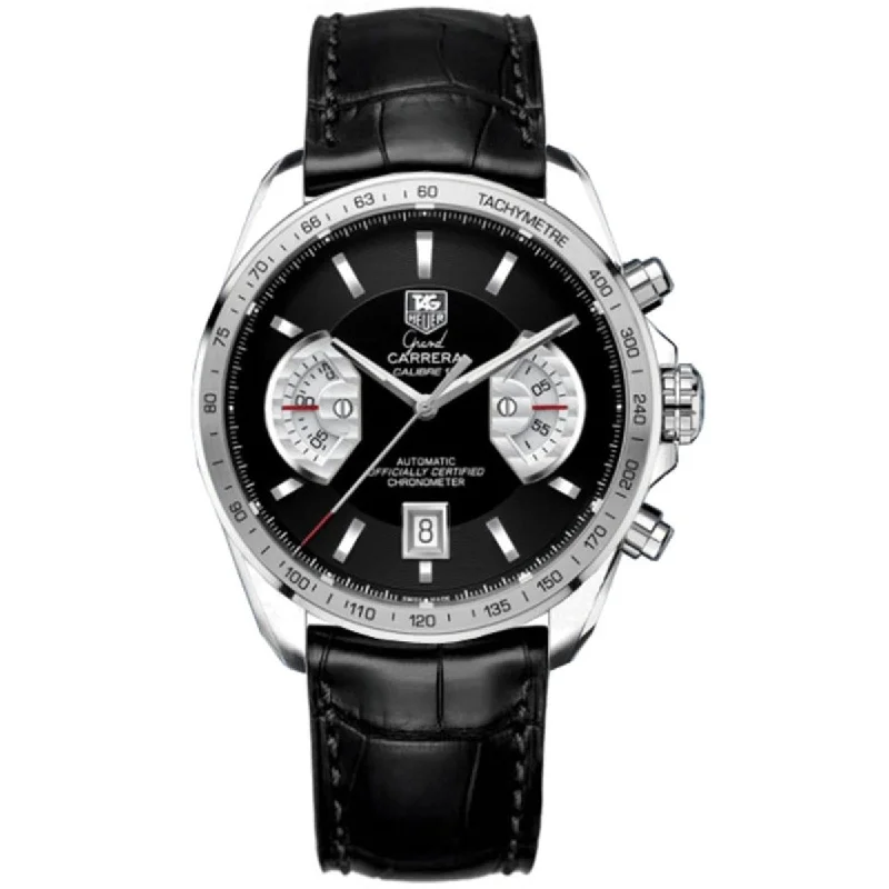 Limited Edition Watches for Exclusive CollectorsTag Heuer Men's CAV511G.FC6225 Grand Carrera Chronograph Black Leather Watch