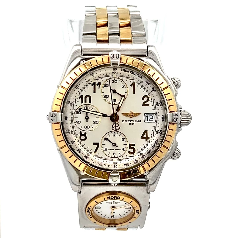 Analog-Digital Hybrid Watches for Dual FunctionalityBREITLING CHRONOMAT UTC 40mm Automatic 2 Tone Watch