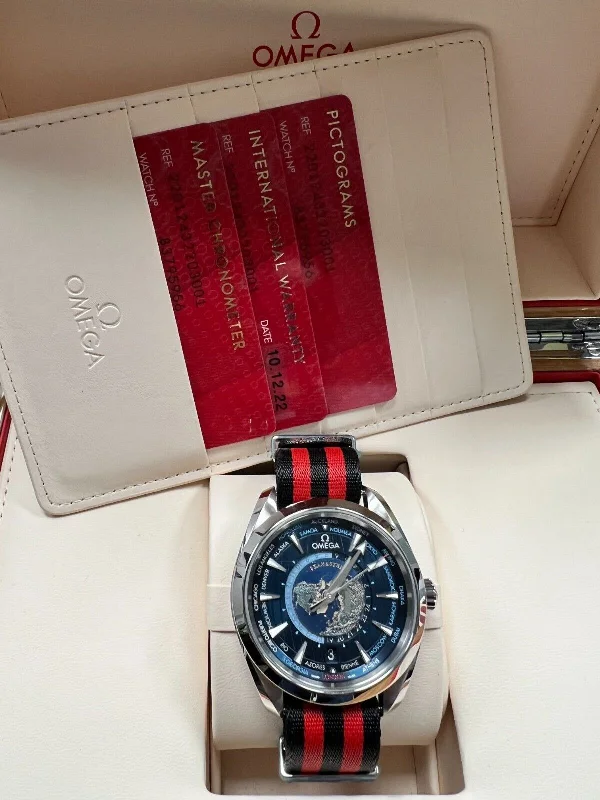 Traveler’s Watches with World Time FunctionOmega 220.12.43.22.03.001 Seamaster Aqua Terra Stainless Steel Box Paper 2022