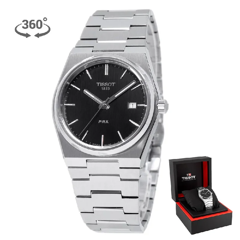 Stainless Steel Bracelet Watches for DurabilityTissot Men's T137.410.11.051.00  PRX Black Dial Quartz