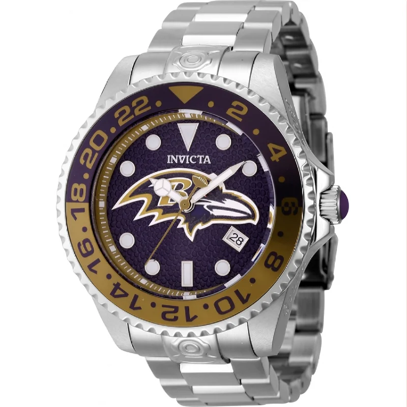 Watches with Skeletonized Hands for a Modern TwistInvicta  Automatic NFL Ravens Automatic Purple Dial Men's Watch 45039