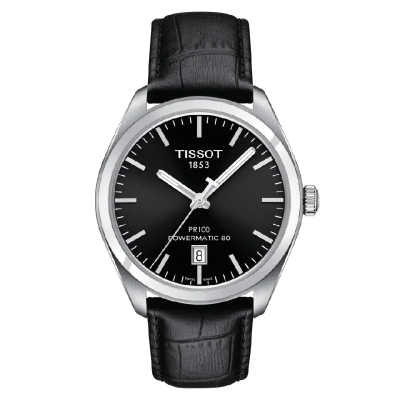 Watches with Baton-Style Hands for a Classic LookTISSOT PR 100 POWERMATIC 80 T1014071605100