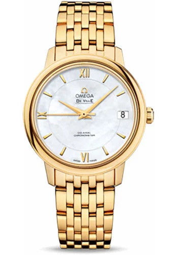 Women’s Watches with Swarovski CrystalsOmega De Ville Prestige Co-Axial Watch - 32.7 mm Yellow Gold Case - Mother-Of-Pearl Dial - 424.50.33.20.05.001