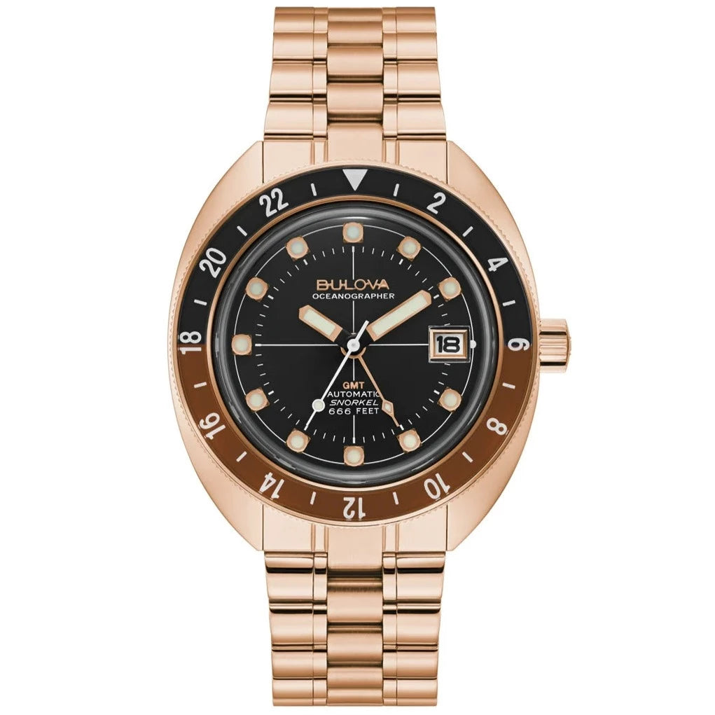 Retro-Inspired Quartz Watches for Retro LoversBulova Oceanographer Automatic Men's Rose Gold Watch 97B215