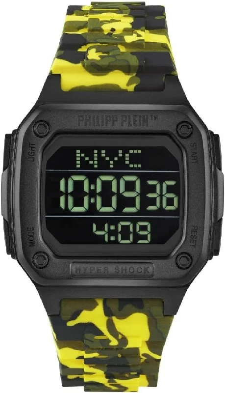 Waterproof Diving Watches with Rotating BezelPhilipp Plein Watch Hyper Shock Yellow Camo PWHAA1722