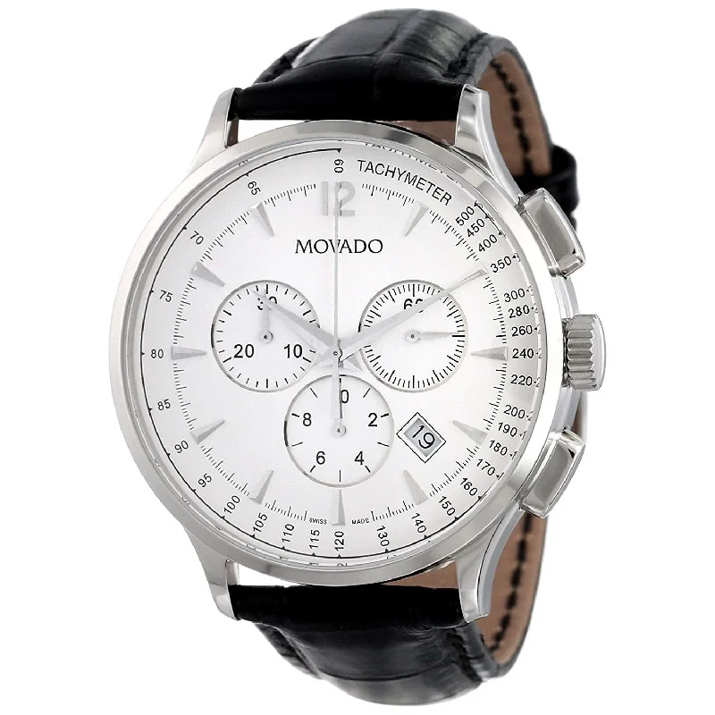 Watches with Two-Tone Cases for a Stylish AppearanceMovado Men's 0606575 Circa Chronograph Black Leather Watch