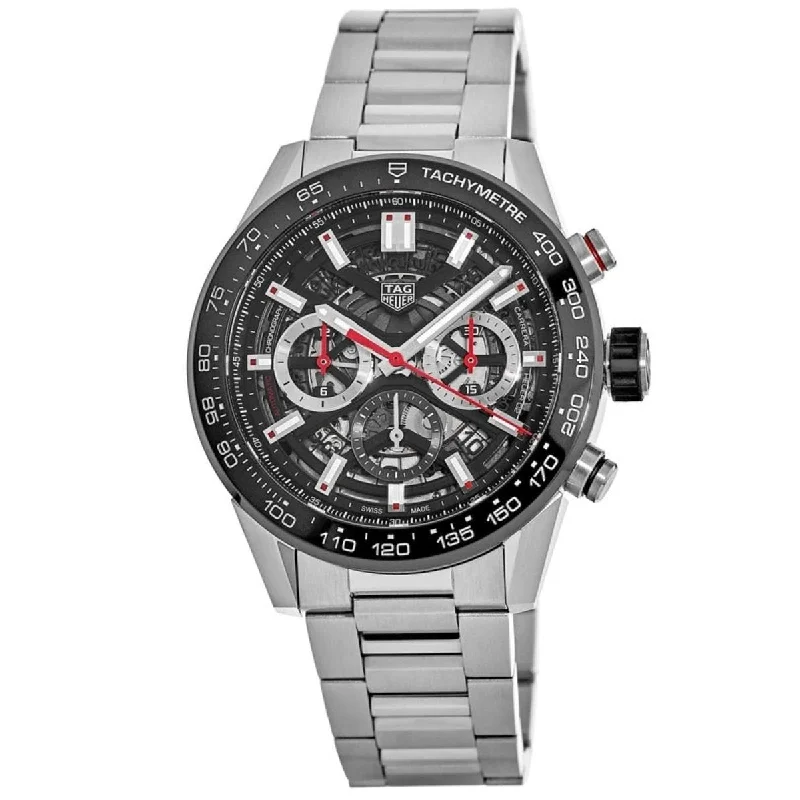 Watches with Backlight for Low-Light ConditionsTag Heuer Men's CBG2A10.BA0654 Carrera Chronograph Stainless Steel Watch