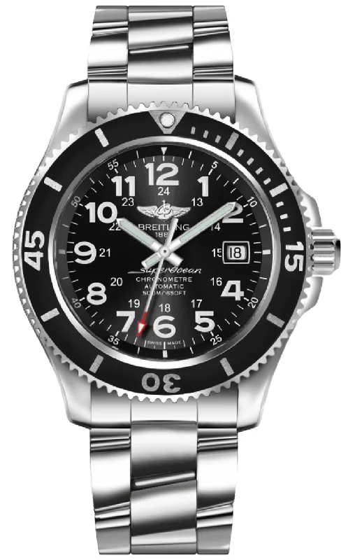 Stainless Steel Dress Watches for BusinessmenBreitling Superocean II 42 Stainless Steel Black