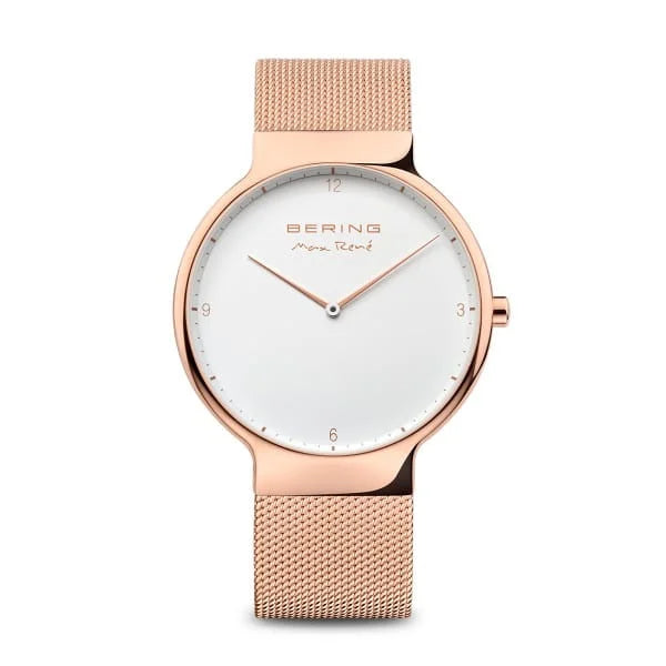 Watches with Two-Tone Cases for a Stylish AppearanceBering - Max Rene Rose Gold Case With White Dial And Mesh Strap