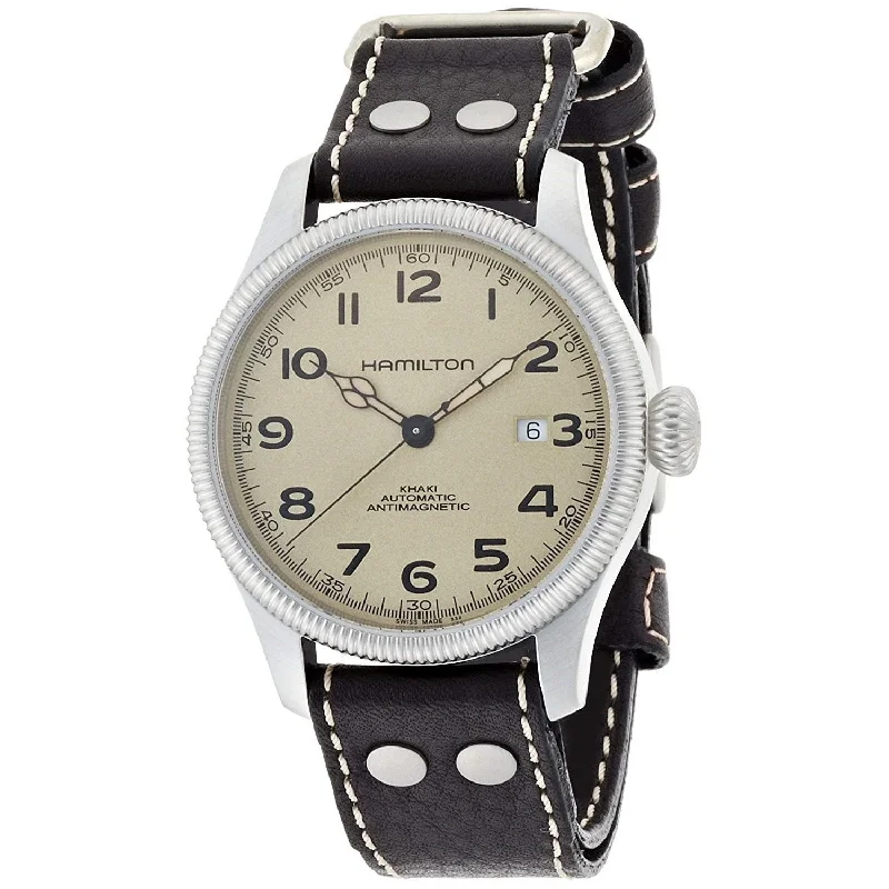 Fashionable Quartz Watches for Women with Leather StrapsHamilton Men's H60455593 Khaki Field Pioneer Brown Leather Watch