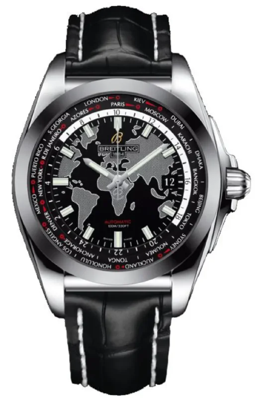 Stainless Steel Mesh Strap Watches for a Sleek LookBreitling Galactic Unitime Sleek World Map Black