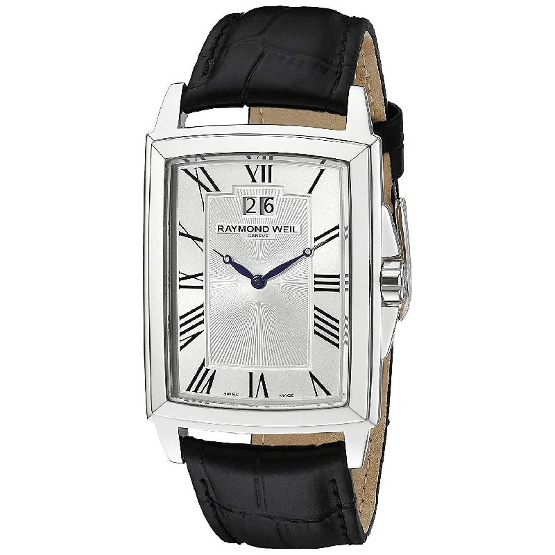 Watches with Matte Finish Cases for a Sophisticated LookRaymond Weil Men's 5596-STC-00650 Tradition Black Leather Watch