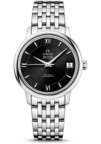 Watches with Two-Tone Cases for a Stylish AppearanceOmega De Ville Prestige Co-Axial Watch - 32.7 mm Steel Case - Black Dial - 424.10.33.20.01.001