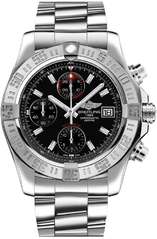 Chronograph Watches for Sports EnthusiastsBreitling Avenger II Stainless Steel Black Dial