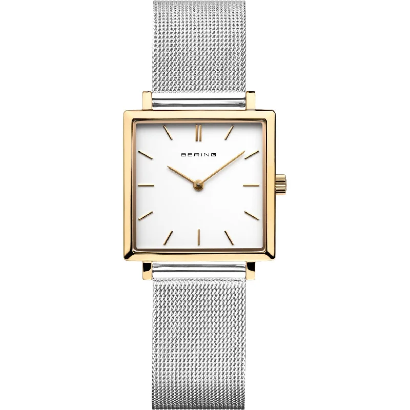 Watches with Braided Straps for a Handmade TouchBERING - Classic ur kvadratisk, 26mm - Guld PVD Stål