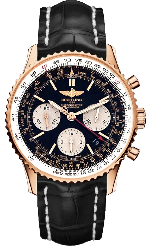 Watches with Engraved Dials for PersonalizationBreitling Navitimer 01 18kt Red Gold Black Dial