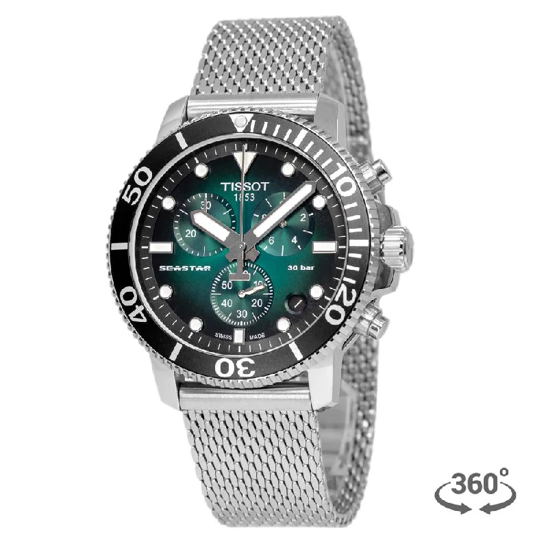 Outdoor Adventure Watches with CompassTissot Men's T120.417.11.091.00 Seastar Chrono Green Watch