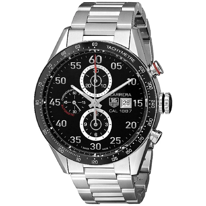 Watches with Temperature SensorTag Heuer Men's CAR2A10.BA0799 Carrera Chronograph Automatic Stainless Steel Watch