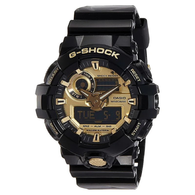 Watches with Embossed Dials for a Textured LookCasio Men's GA710GB-1A G-Shock Black Resin Watch