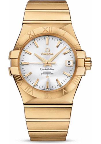 Men’s Dress Watches with Slim ProfilesOmega Gents Constellation Chronometer Watch - 35 mm Brushed Yellow Gold Case - Silver Dial - 123.50.35.20.02.002