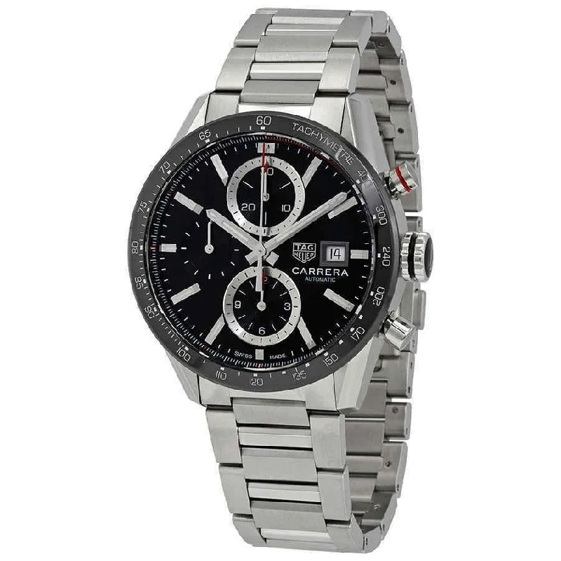 Outdoor Adventure Watches with CompassTag Heuer Men's CBM2110.BA0651 Carrera Chronograph Stainless Steel Watch