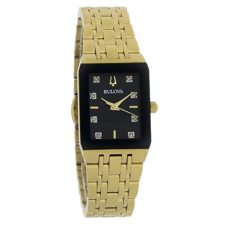 Budget-Friendly Quartz Watches for StudentsBulova Diamond Quartz Black Dial Women's Watch 97P135