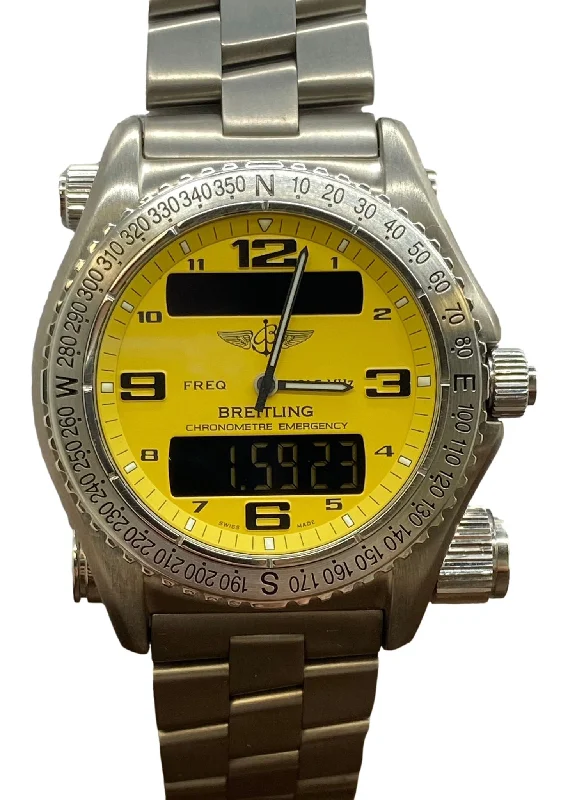 Watches with Skeletonized Hands for a Modern TwistBreitling Emergency 43mm E76321 Yellow Dial SuperQuartz Men's Watch