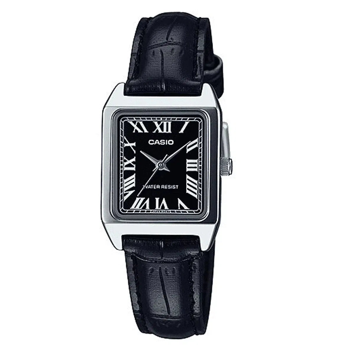 Designer Brand Watches with Unique Dial PatternsCasio LTP-V007L-1B Black Leather Watch for Women